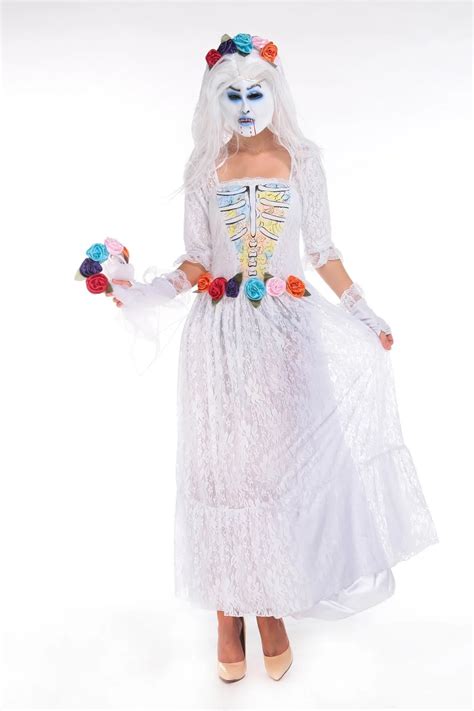 Womens Corpse Bride Party Costumes Halloween Carnival Dead Bride
