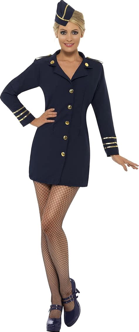 smiffys women s flight attendant costume amazon ca clothing and accessories