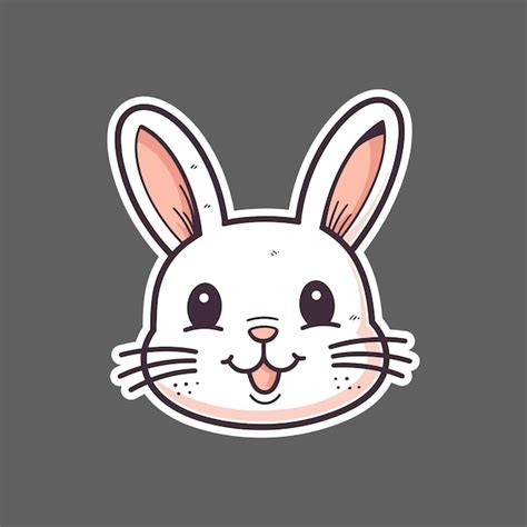 premium vector sticker  smiling bunny face
