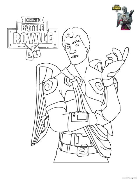 fortnite battle royale character  coloring page printable