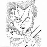 Chucky Freddy Lineart Krueger Xd Eyball Voodoo Xcolorings Colouring sketch template
