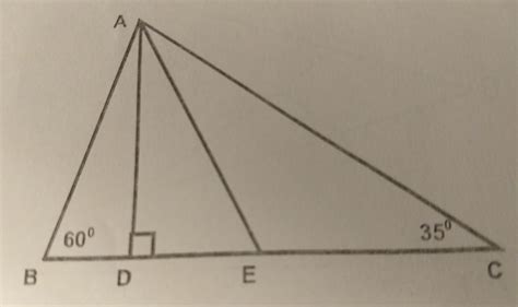 In The Given Figure Ad Is Perpendicular To Bc Ae Is The Angle Bisector