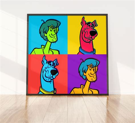 Warhol Scooby Doo And Shaggy Pop Art Print Scooby Doo Pop Art Americ