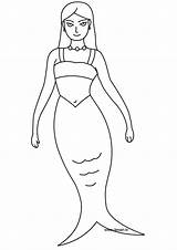 Mermaid Coloring Fairy Ocean sketch template