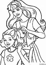 Coloring Pages Barbie Hairdressing sketch template