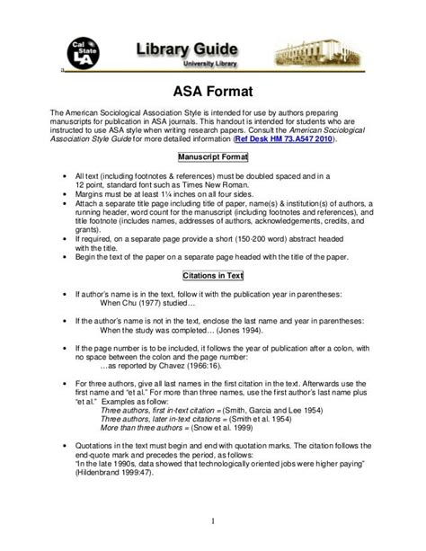 asa format guide asa style guides