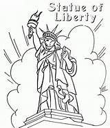 Liberty Statue Coloring Pages Kids sketch template