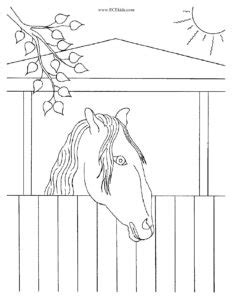 horse   stable coloring page ecekids