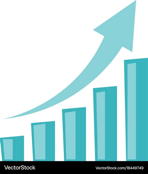 business growth bar chart  arrow   vector image