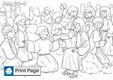 Jesus Coloring 5000 Feeds Feeding Pages Printable Kids John Pdf Pdfs Niv Divyajanani sketch template