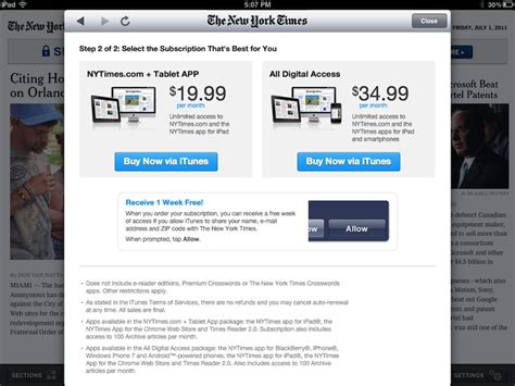 New York Times Offers In App Subscriptions Mac Rumors