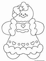 Gingerbread Coloring Man Pages Printable Christmas Kids sketch template