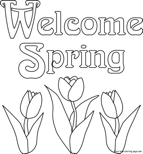 print  spring flowers tulips coloring page  kids
