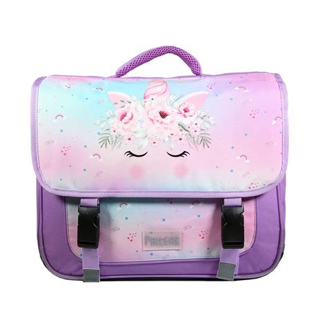 cartable phileas licorne 38 cm 2 compartiments violet bagtrotter