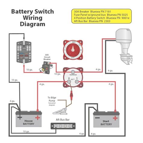 wiring diagram   battery switch  boat kyra wireworks