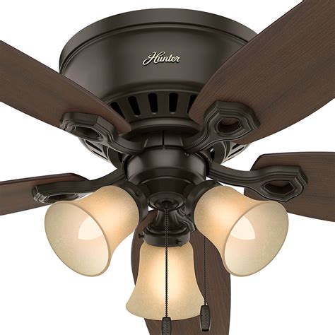 hunter builder  indoor  profile ceiling fan   bronze indoor ceiling fans ceiling fans