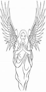 Angel Coloring Pages Drawing Tattoo Guardian Angels Color Sheets Adult Book Designs Wings Tattoos Sketch Choose Board Colouring Death Visit sketch template