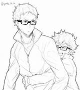 Haikyuu Hinata Karasuno Tsukishima Kei sketch template