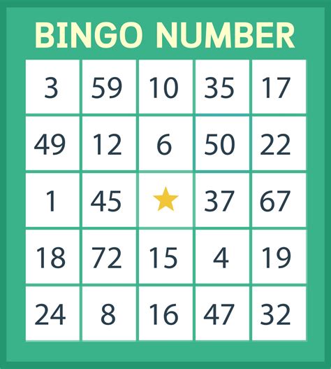 number bingo printable