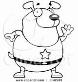 Waving Chubby Dog Super Clipart Cartoon Cory Thoman Outlined Coloring Vector 2021 sketch template