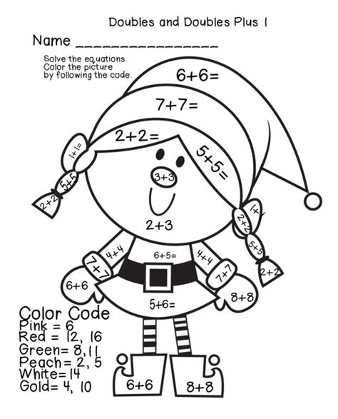 christmas math coloring worksheets pictures  math