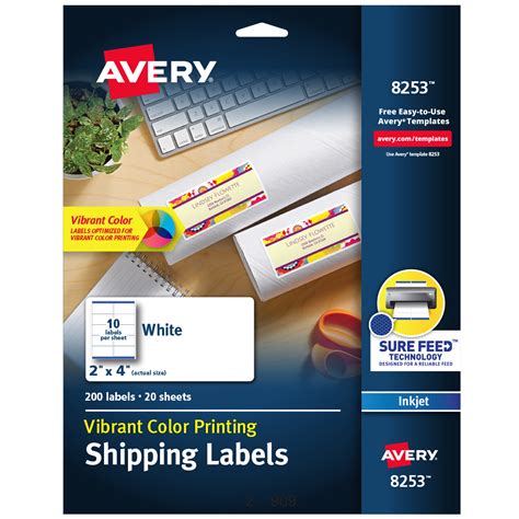avery color printing labels  feed     labels