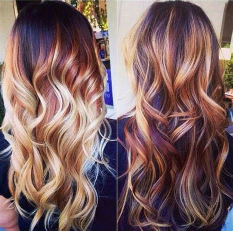 Brown Blonde And Red Balayage Hair Styles Hair Color Trends Balayage