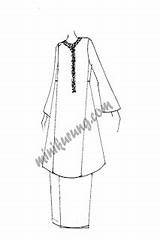 Baju Kurung Pahang Tradisional Gaya Sketchite sketch template