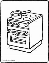 Coloring Oven Stove Cooker Colouring Template Pages Getdrawings sketch template