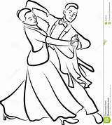Dancing Ballroom Couple Dance Clip Drawing Elegant Outlines Royalty Getdrawings Gograph sketch template
