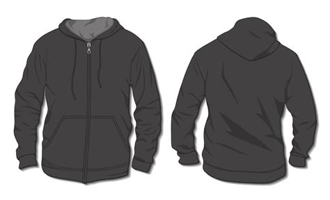 hoodie jacket  zipper mockup template  vector art  vecteezy
