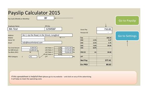 payroll templates calculators templatelab