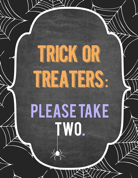 trick  treater candy sign