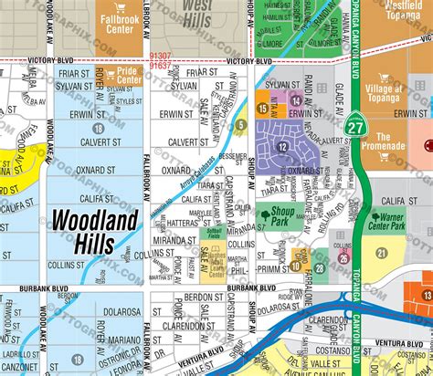 woodland hills map los angeles county ca otto maps