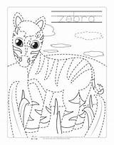 Tracing Jungle Animals Worksheets Safari Zebra Coloring Pages Kids Animal Zoo Preschool Itsybitsyfun Sheets Craft Book Letters Visit Choose Board sketch template