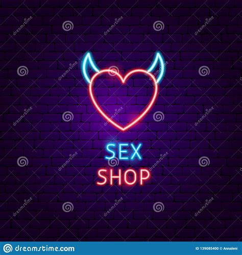 sex shop neon label stock vector illustration of emblem 139085400