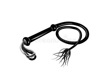 Black Whip Sex Toy Leather Lash Bdsm Icon Isolated Stock Vector