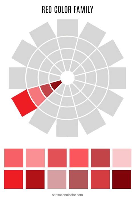 color family  color variations red colour wheel theory color