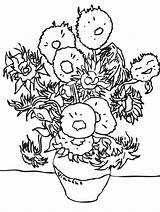 Gogh Sunflowers Vincent Girasoles Colorare Sunflower Printable Disegni Girasoli Sonnenblumen Cuadros Outline Supercoloring Girasole Malvorlage Paintings Vangogh Ispirazione Girassol Library sketch template