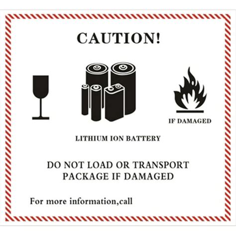 officeship  pcs caution lithium ion battery transport warning labels