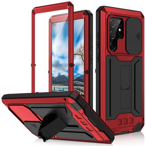 galaxy  ultra  case  built  glass screen protector allytech hard pc  shockproof