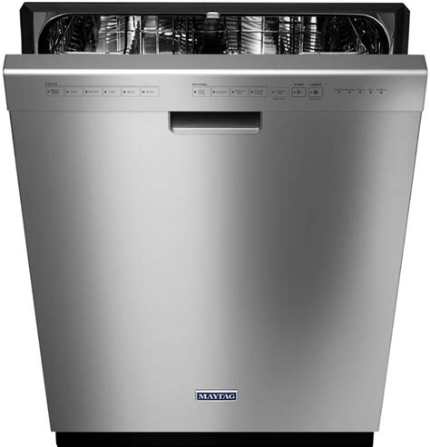 maytag  front control built  dishwasher  stainless steel tub stainless steel mdbshz