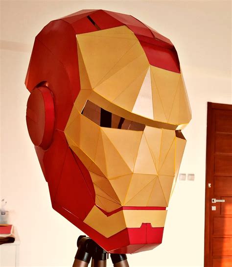 buy  poly diy iron man helmet paper model cosplay create