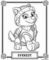 Coloring Paw Patrol Everest Pages Printable Contents sketch template