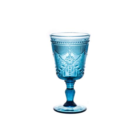 Tinted Roma Blue Goblet 10 Oz Baker Party Rentals