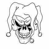 Tattoo Clown Coloring Skull Joker Pages Printable Scary Evil Tattoos Stencils Drawing Stencil Outlines Designs Pennywise Drawings Clip Clowns Creepy sketch template