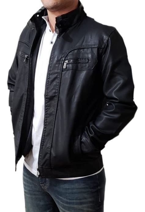 jaqueta couro masculina slim fit importada impermeavel top   em mercado livre
