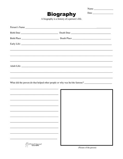 Blank Biography Template Templates At