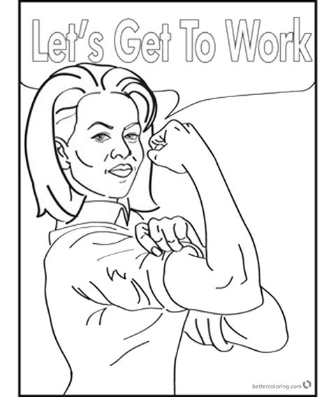 michelle obama coloring page lets   work  printable
