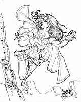 Supergirl Inks Superwoman Coloringhome sketch template
